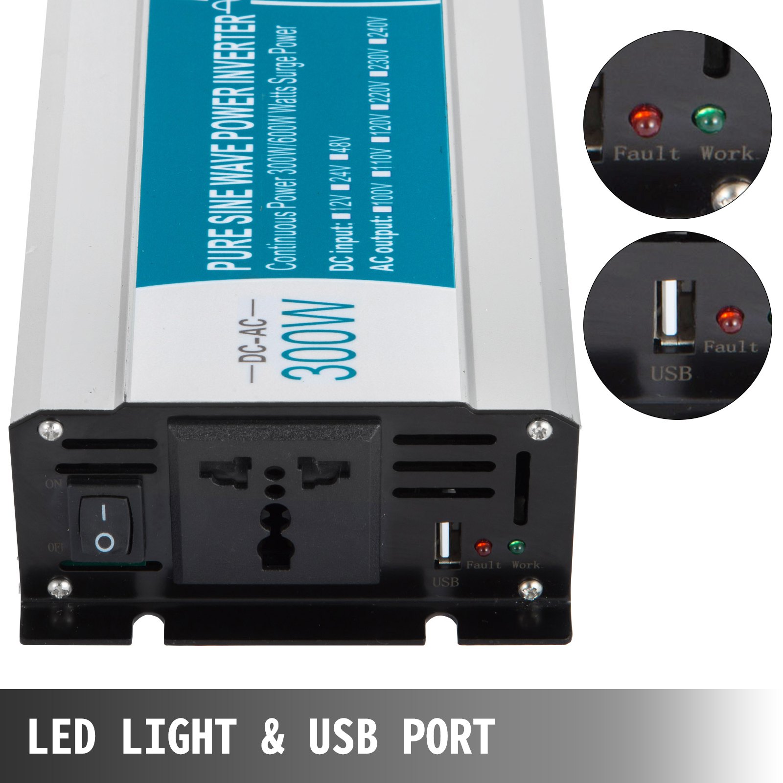 Inverter Onda Sinusoidale Pura Convertitore Fuori Griglia 300w 600w 12v A 220v