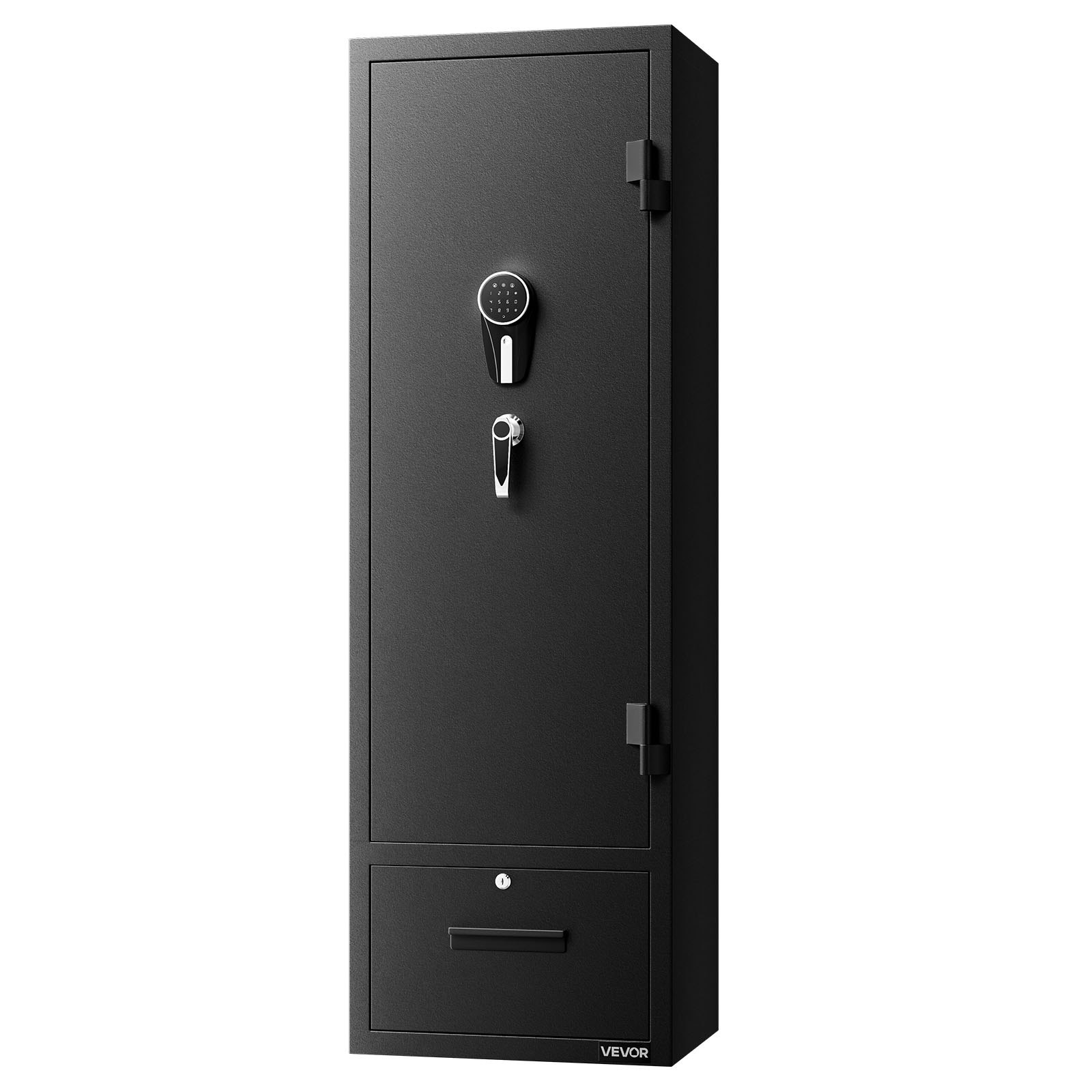 VEVOR 4 Gun Safe, Long Gun Cabinet for Rifles and Pistols, Quick Access Rifle Safe with 2 Ammo Slots, 2 Pistol Pockets & 2 Adjustable Racks, Large Digital Cabinet with Key and Password Lock