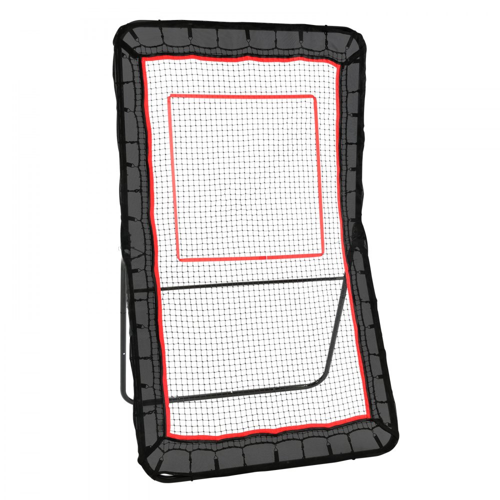 VEVOR Lacrosse Rebounder for the Backyard, 1.2 x 2.1 m Volleyball Rebounder Net, Pitchback Throwback Baseball Softball Return Training Screen, Adjustable Angle, Shooting Practice Training Wall with Target