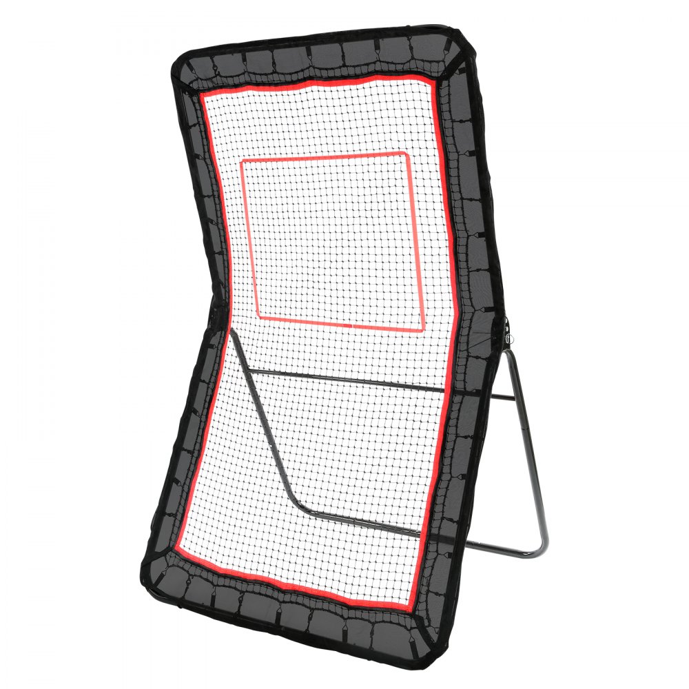 VEVOR Lacrosse Rebounder for the Backyard, 1.2 x 2.1 m Volleyball Rebounder Net, Pitchback Throwback Baseball Softball Return Training Screen, Adjustable Angle, Shooting Practice Training Wall with Target