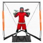 VEVOR Lacrosse Goal, 6' x 6' Lacrosse Net, Portable Lacrosse Goal with Carrying Bag, Fiberglass Pole, Backyard Lacrosse Training Equipment, Easy-to-Assemble College Goal, Perfect for Training