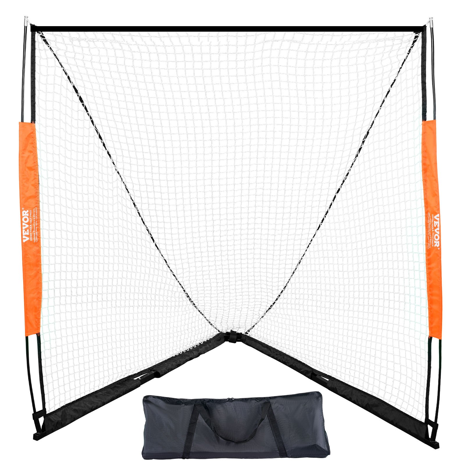 VEVOR Porta da Lacrosse, Rete da Lacrosse 6' x 6', Porta da Lacrosse Portatile con Borsa per Trasporto, Attrezzatura da Allenamento per Lacrosse in Cortile con Asta in Fibra di Vetro per l'Allenamento
