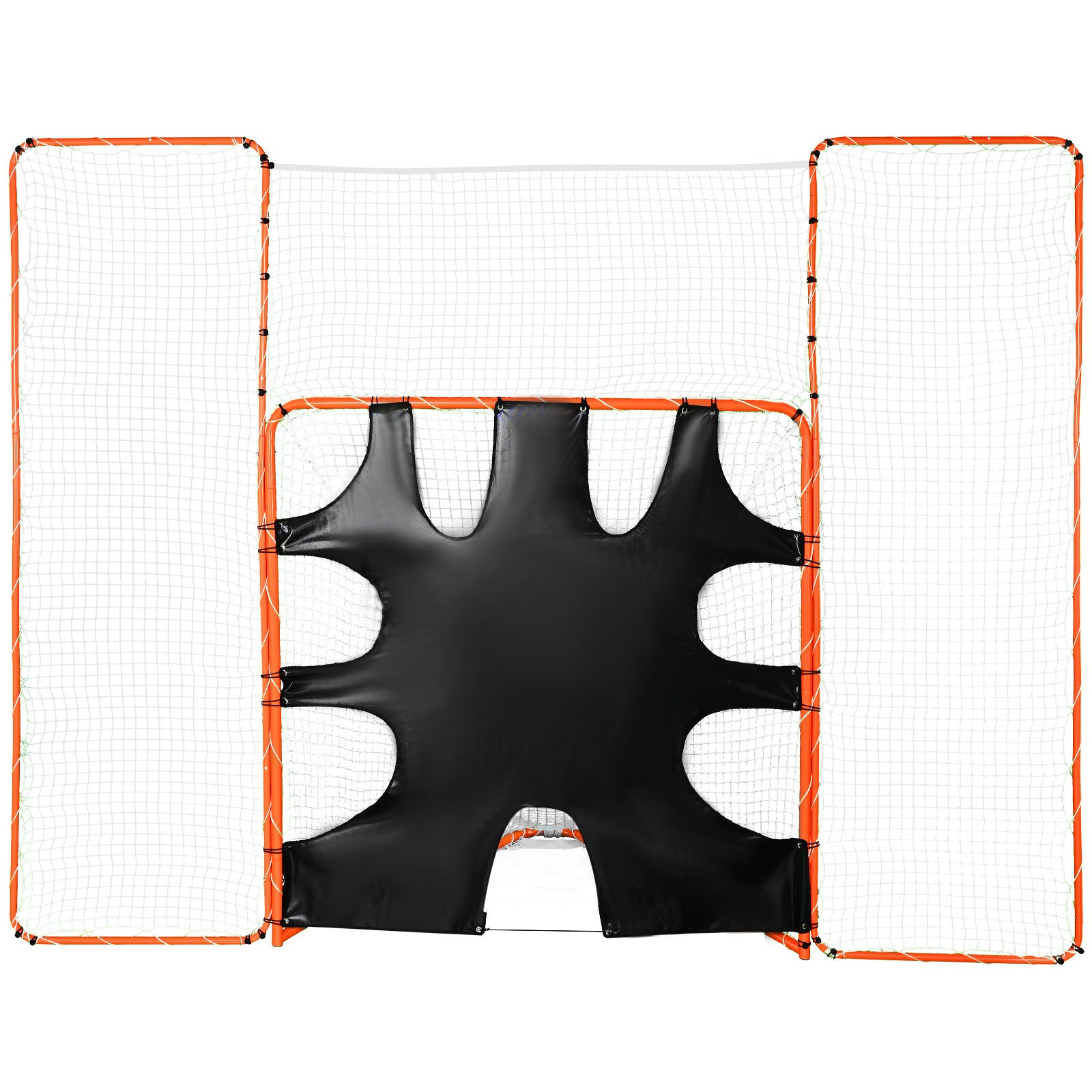 VEVOR Porta da lacrosse 3-in-1 con dispositivo antiritorno e bersaglio, rete da lacrosse 12' x 9', attrezzatura per rimbalzo da lacrosse con telaio in acciaio, rete da allenamento facile e veloce