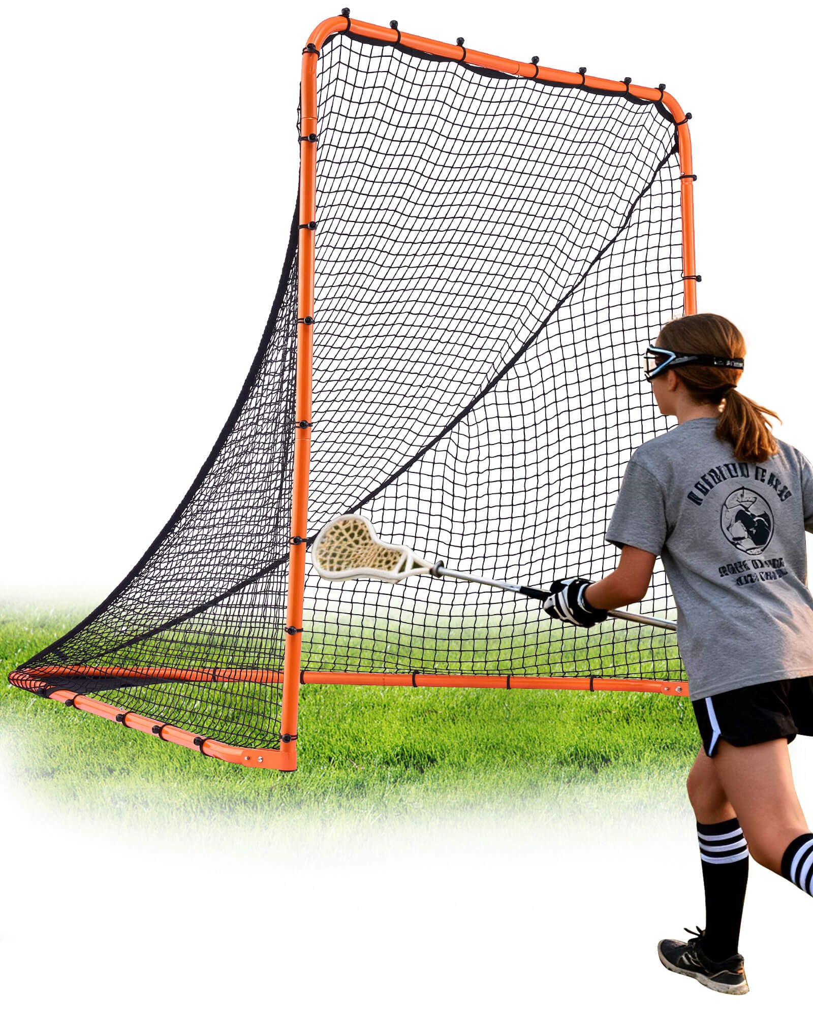 VEVOR Lacrosse Goal, 6' x 6' Lacrosse Net, Foldable Portable Backyard Lacrosse Training Equipment, Steel Frame Training Net, Quick and Easy to Set Up Lacrosse Goal, Perfect for Training