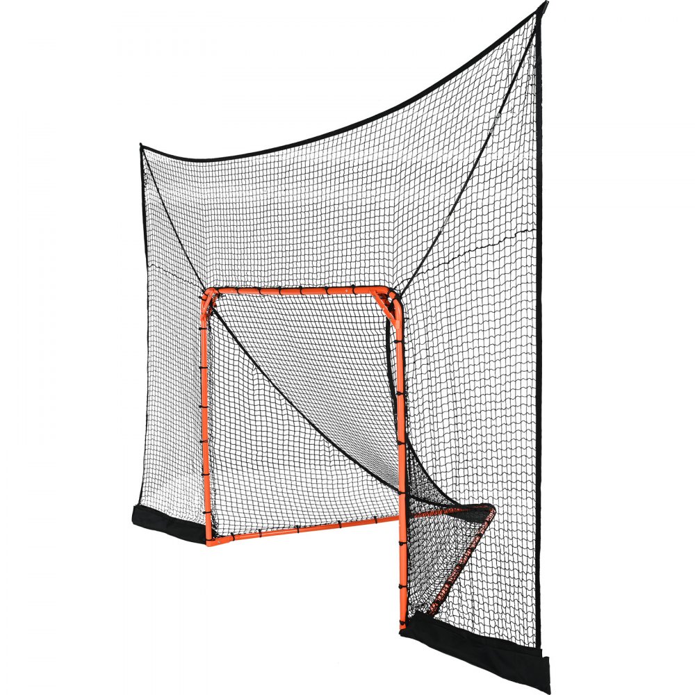 VEVOR Rete da Lacrosse per Hockey e Lacrosse con Copertura Estesa, Rete da Lacrosse 12' x 9', Rete da Allenamento con Accessori Completi, Attrezzatura da Lacrosse in Cortile di Installazione