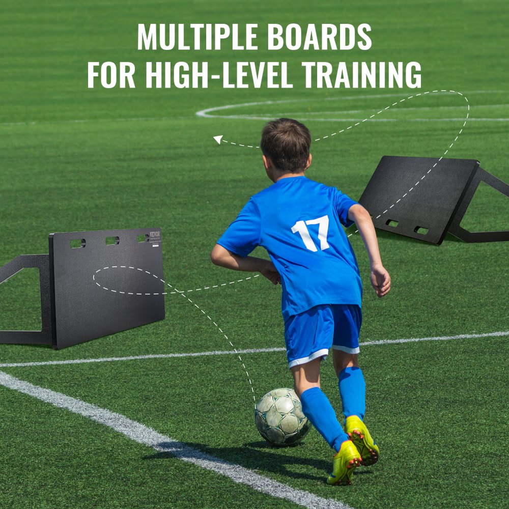 VEVOR Pedana da Rimbalzo da Calcio, Muro da Calcio Portatile 114,3 x 45,72 cm con Rimbalzo a 2 Angoli, Pedana da Rimbalzo Pieghevole in HDPE, Attrezzatura da Allenamento Pratica di Passaggio e Tiro
