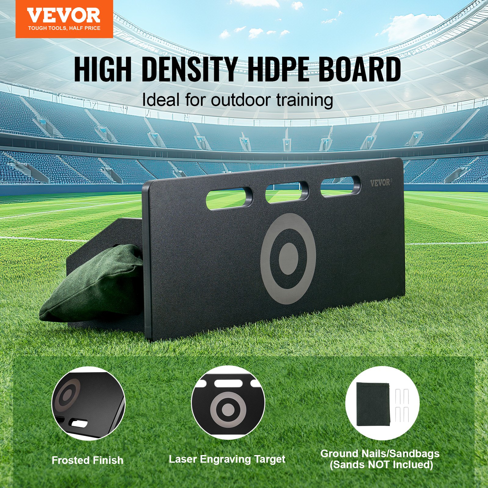 VEVOR Pedana da Rimbalzo da Calcio 800 x 300 mm Parete da Calcio Portatile, 2 Angoli di Rimbalzo, Pedana da Rimbalzo Pieghevole, Attrezzatura Allenamento per Bambini Adulti, Esercizi di Passaggio Tiro