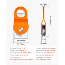 VEVOR 10 T Snatch Block Sistema Carrucole Corda 10-14 mm Recupero Fuoristrada