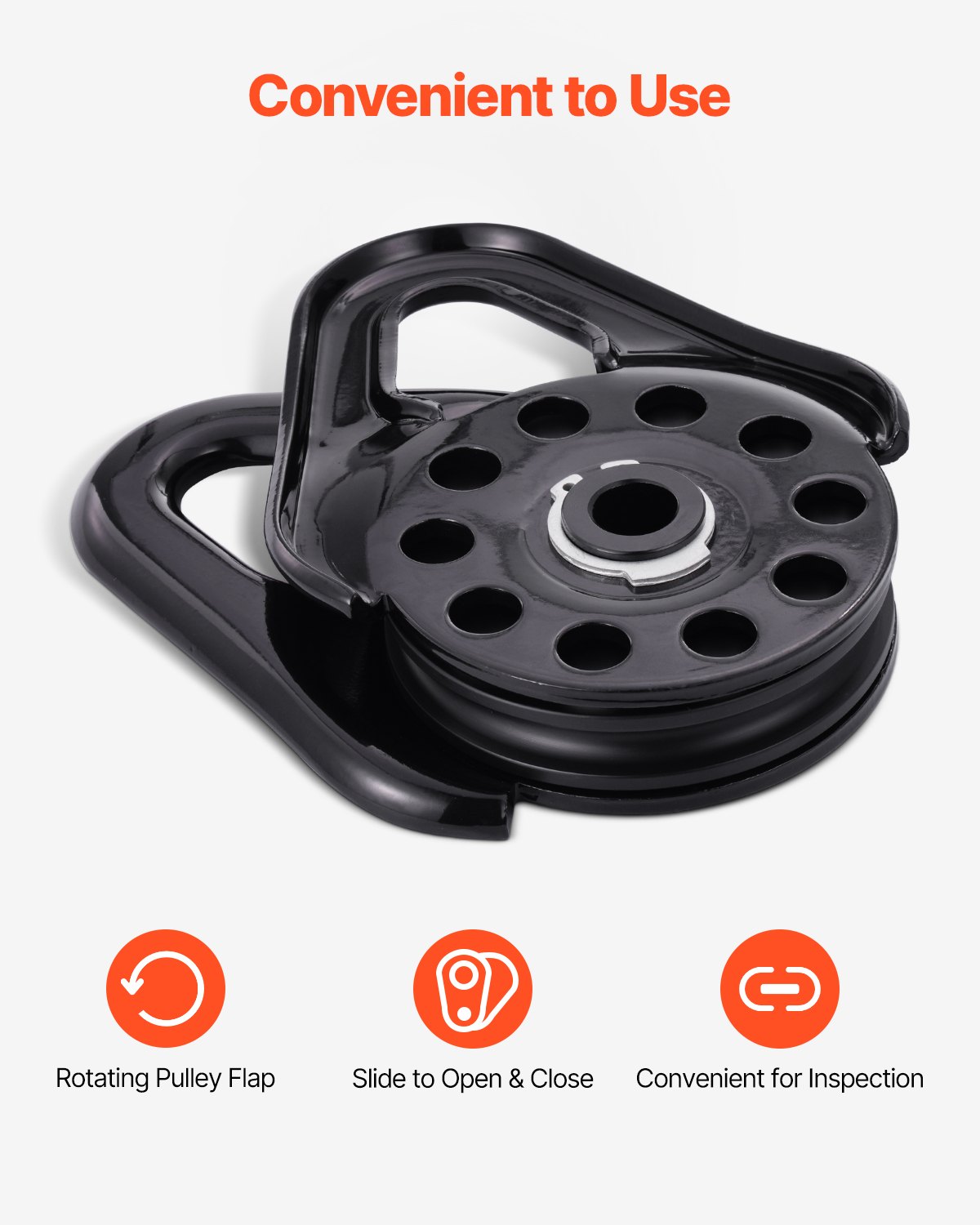 VEVOR Snatch Block per Recupero Verricello 14,5 T , Sistema di Carrucole Resistenza Rottura 14,5 T con Corda 9,5 mm Accessorio di Recupero Fuoristrada per Recupero su Camion, Trattori, ATV e UTV