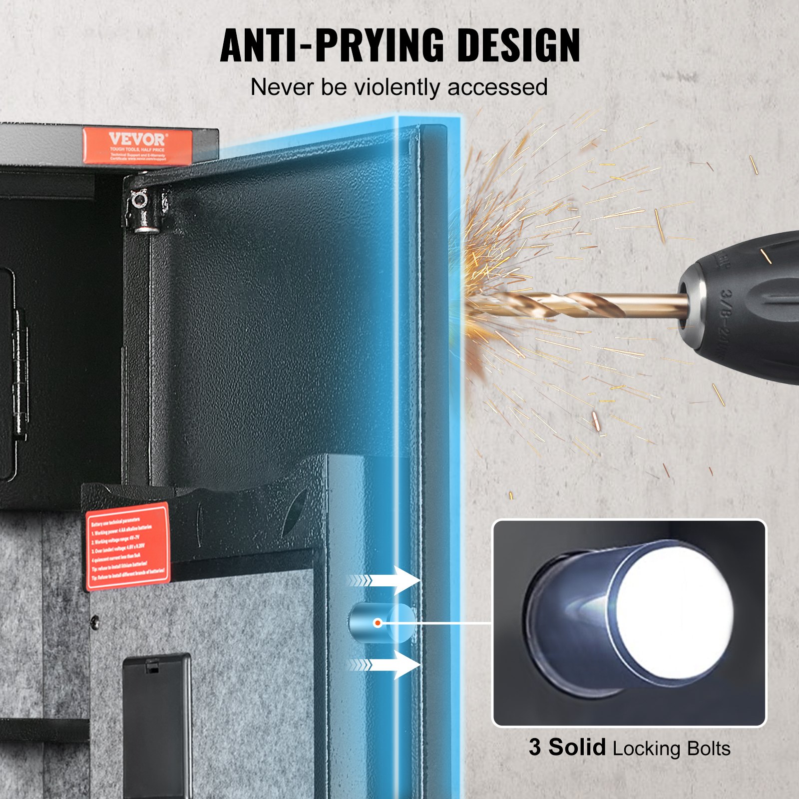 VEVOR Gun Safe for 5 Rifles, Rifle Safe with Digital Keypad & Lock, Gun Storage Cabinet with Built-in Storage Compartment, Removable Storage Shelf for Long Guns