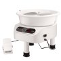 VEVOR Ruota per Ceramica, Macchina per Ceramica da 25 cm, 350 W , Ruota in Ceramica a Trasmissione Diretta con Pedale e Touch Screen LCD 3 Gambe di Supporto per Artigianato Artistico Fai da Te, Bianco