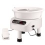 VEVOR Ruota per Ceramica, Macchina per Ceramica da 25 cm, 350 W , Ruota in Ceramica a Trasmissione Diretta con Pedale e Touch Screen LCD 3 Gambe di Supporto per Artigianato Artistico Fai da Te, Bianco