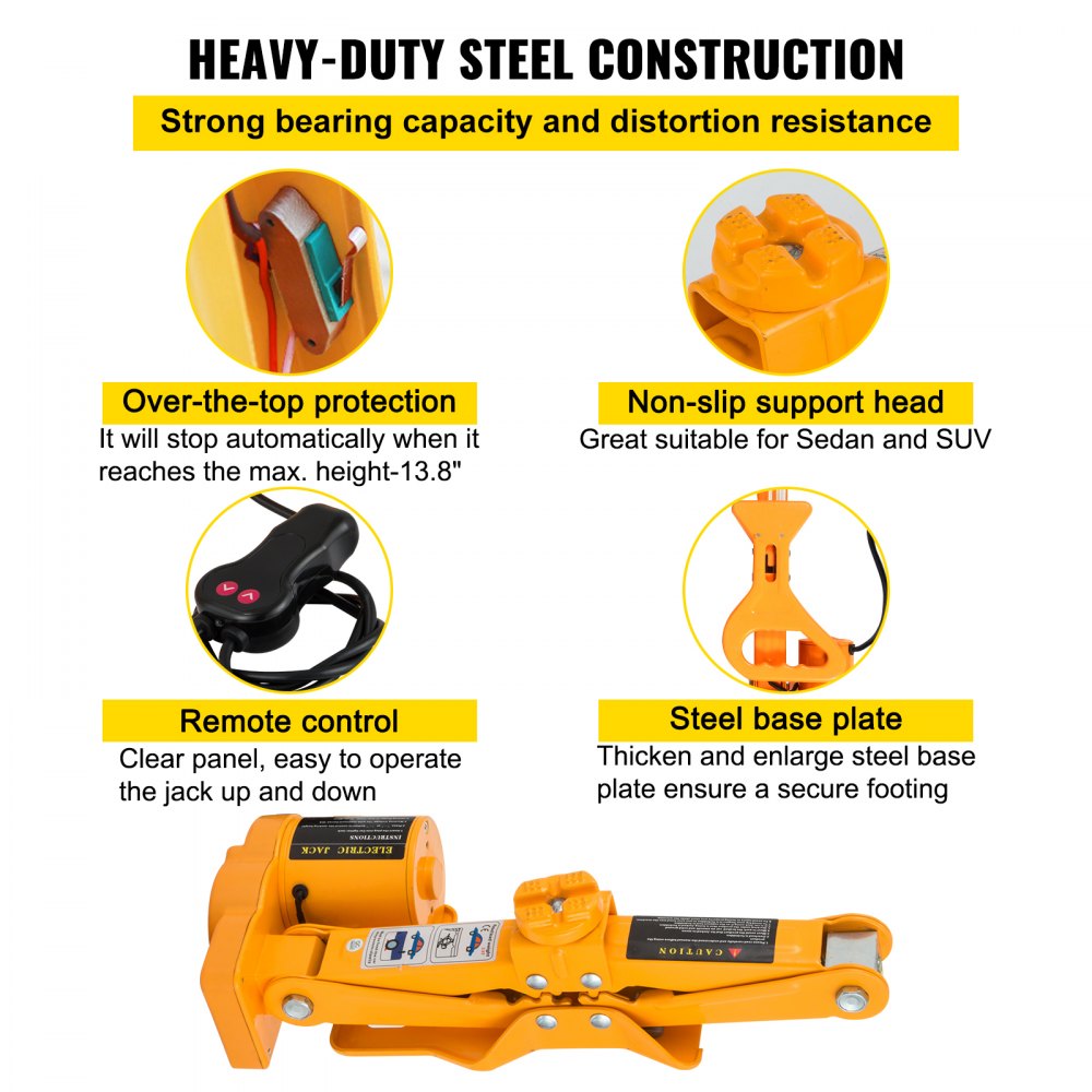 2.5t 12v Elettrico Elevatore Sollevatore Crick Cric Compressore.. Impulsi 1/2