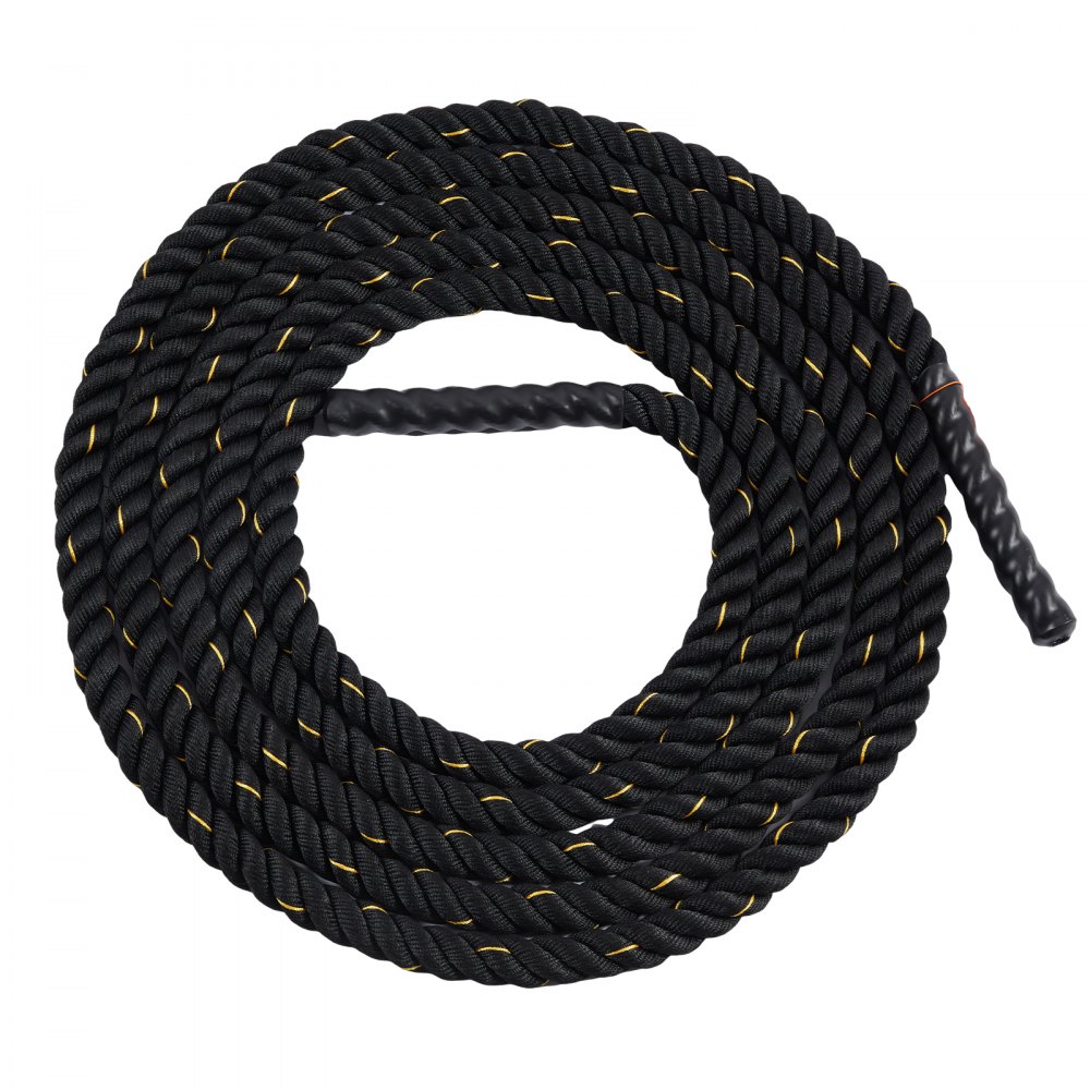 VEVOR Corda da Allenamento in Poliestere 38 mm, Esercizi Pesanti per Palestra Casa, Battle Rope da Allenamento della Forza del Core, Sviluppo Muscolare, Fitness, Corda da Combattimento per Palestra