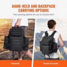 VEVOR Borsa da Viaggio Borsa a Tracolla 25 L con Design Molle e 3 Tasche, Borsa da Viaggio per Attrezzatura, Zaino Sportivi all'Aria Aperta Campeggio Abbigliamento Fitness Nero