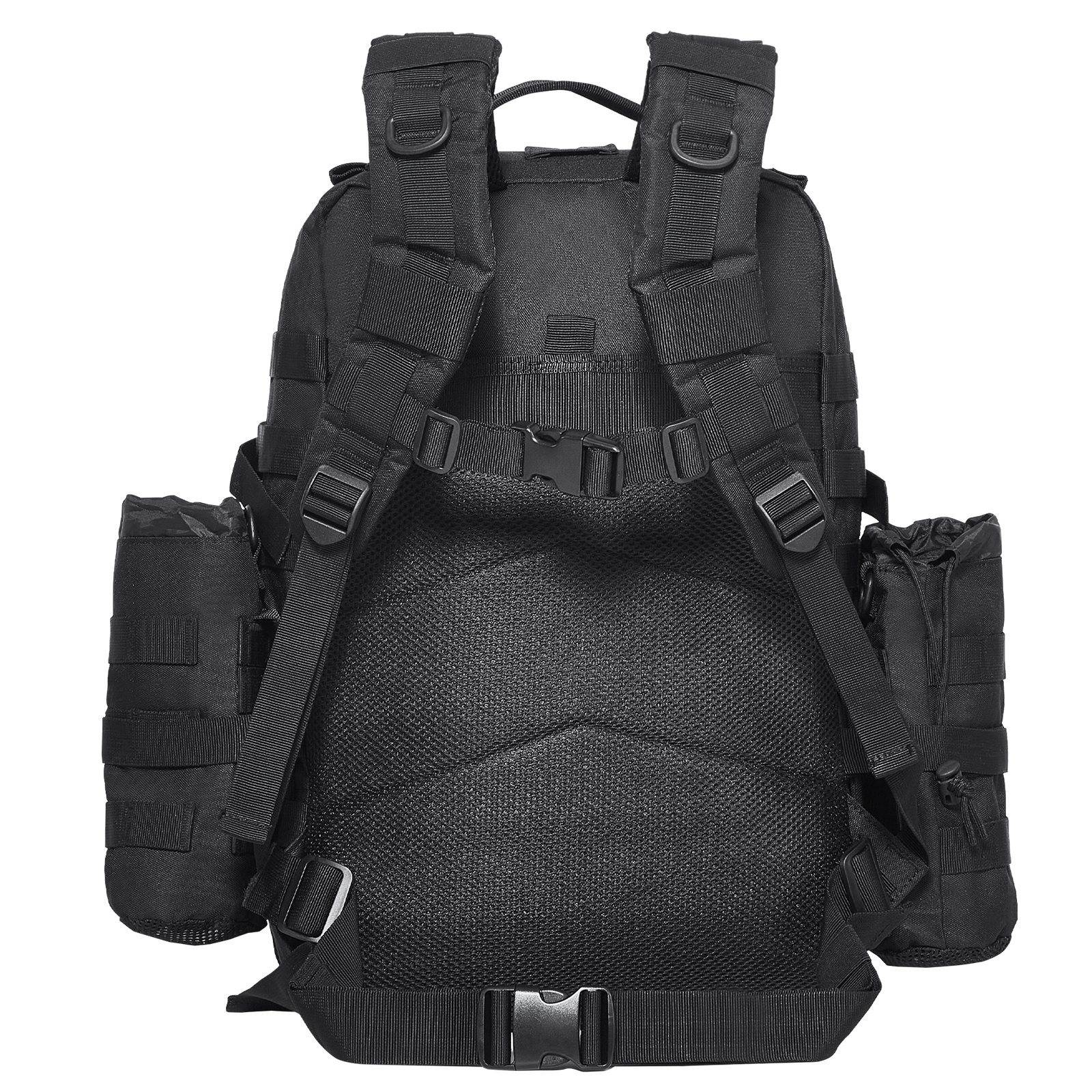 VEVOR Borsa da Viaggio Borsa a Tracolla 45L con Design Molle e 3 Tasche, Borsa da Viaggio per Attrezzatura, Zaino Viaggi Sportivi all'Aria Aperta Campeggio Abbigliamento Fitness Nero