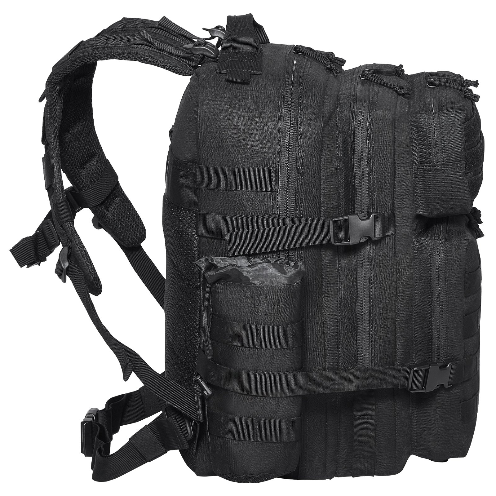 VEVOR Borsa da Viaggio Borsa a Tracolla 45L con Design Molle e 3 Tasche, Borsa da Viaggio per Attrezzatura, Zaino Viaggi Sportivi all'Aria Aperta Campeggio Abbigliamento Fitness Nero