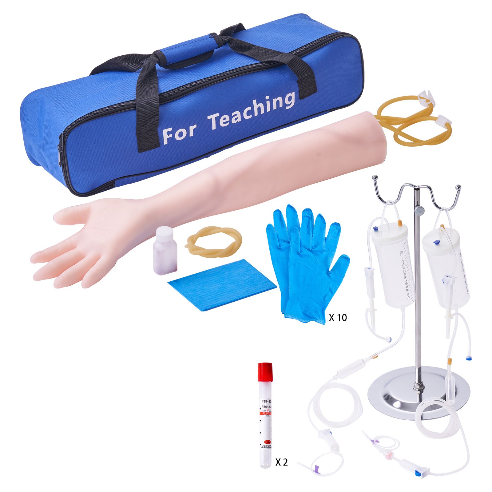 VEVOR Kit per Pratica di Prelievo, Kit di Formazione per Venipuntura endovenosa IV, Kit per Braccio per Pratica per IV ad Alta Simulazione con Borsa per il Trasporto, Pratica e Abilità IV Perfette