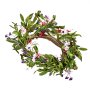 VEVOR Artificial Decorative Wreath, 55.88 cm, Pink/Green, decorated with daisies, baby's breath, buds, door wreath for all seasons, as decoration for home, walls, windows, festivals & weddings