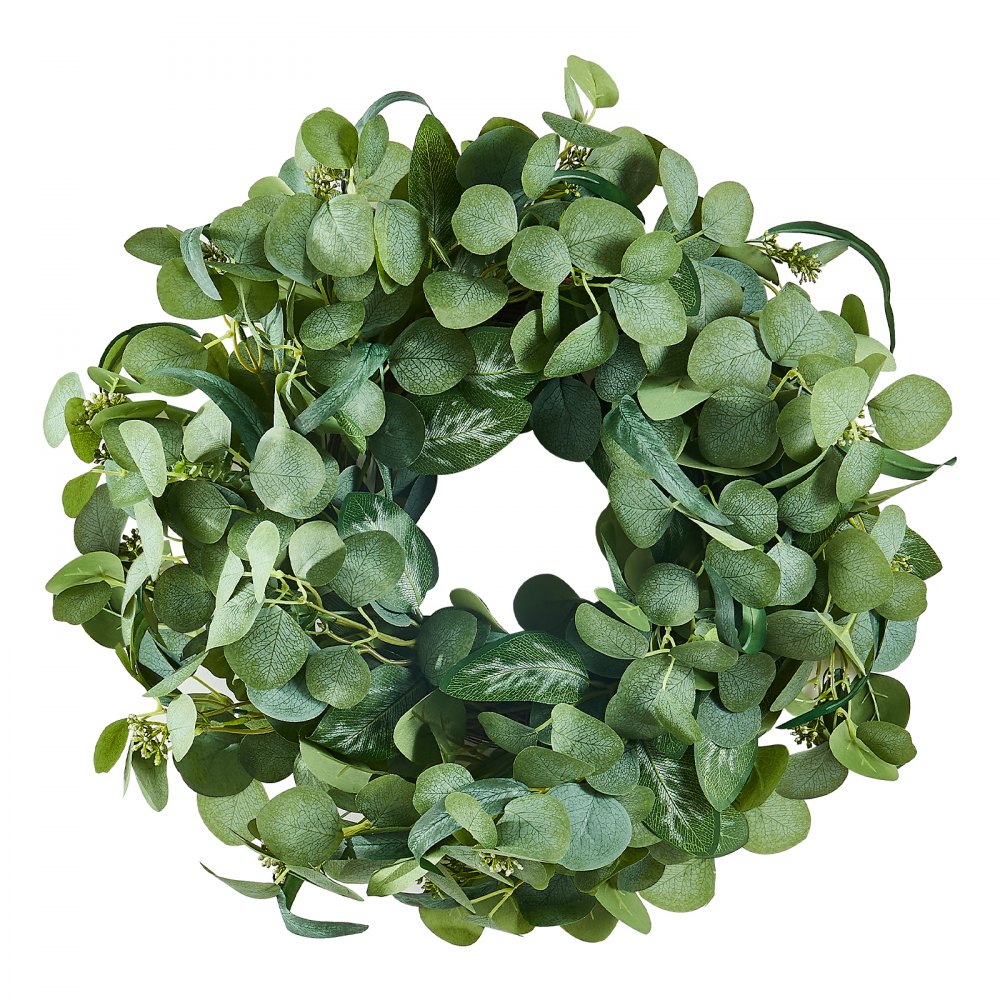 VEVOR Ghirlanda Decorativa Artificiale, 66,04 cm Verde, Decorata con Foglie di Eucalipto, Bacche, Steli Spinosi, Ghirlanda per Tutto l'Anno, Decorazioni per Pareti di Casa, Festival Peso 0,45 kg