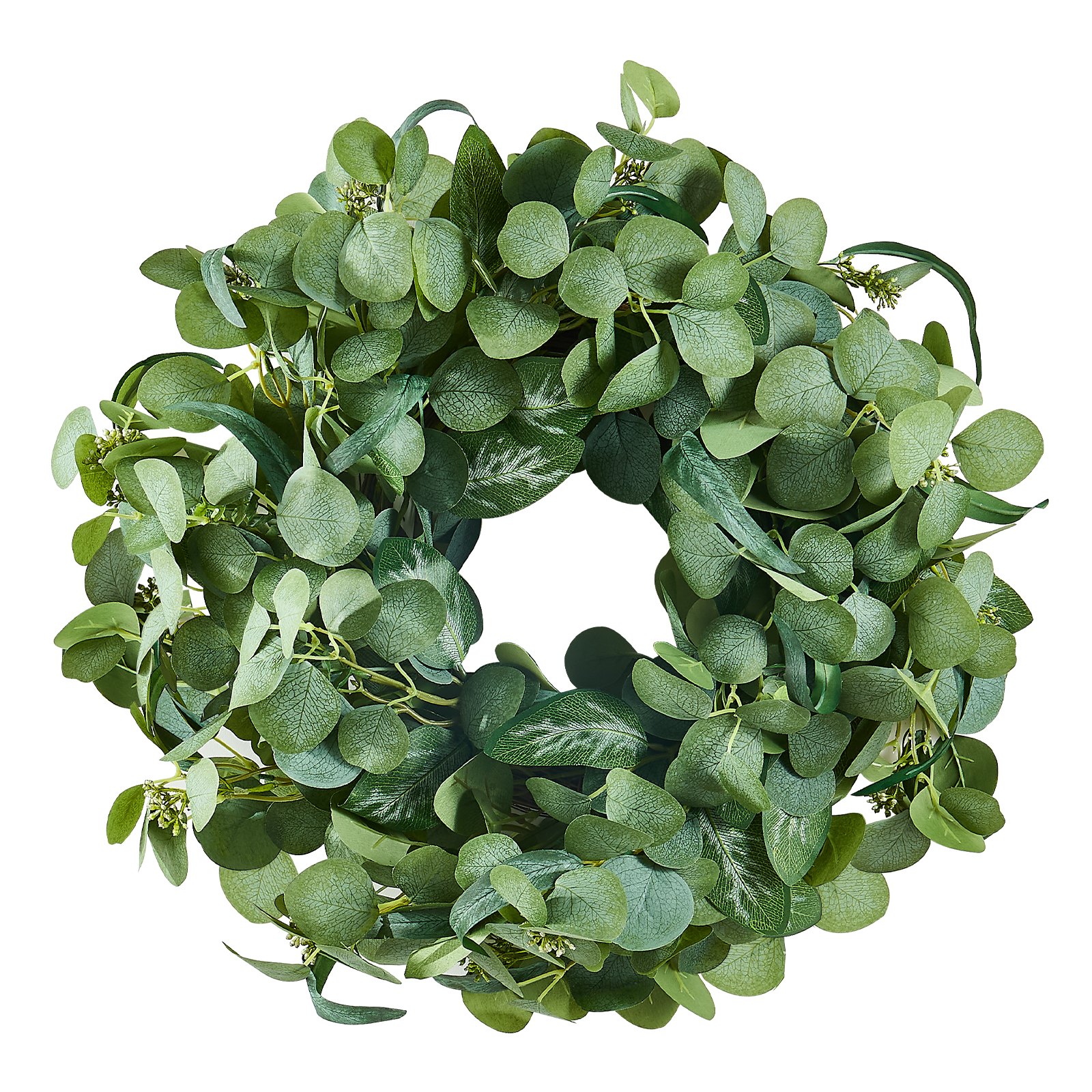 VEVOR Artificial Decorative Wreath, 66.04 cm, Seasonal Wreath, Decorated with Eucalyptus Leaves, Berries, Thorny Stems, Door Wreath for All Seasons, for Indoor & Outdoor Use, House Wall, Window, Festive Decoration