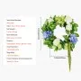 VEVOR Ghirlanda Decorativa Artificiale, 58,42 cm, Blu Bianco Verde, Decorata con Ortensie, Rose, Bacche, Viti, Ghirlanda Tutto l'Anno, Decorazione Interni Esterni, Pareti di Casa, Finestre e Festival