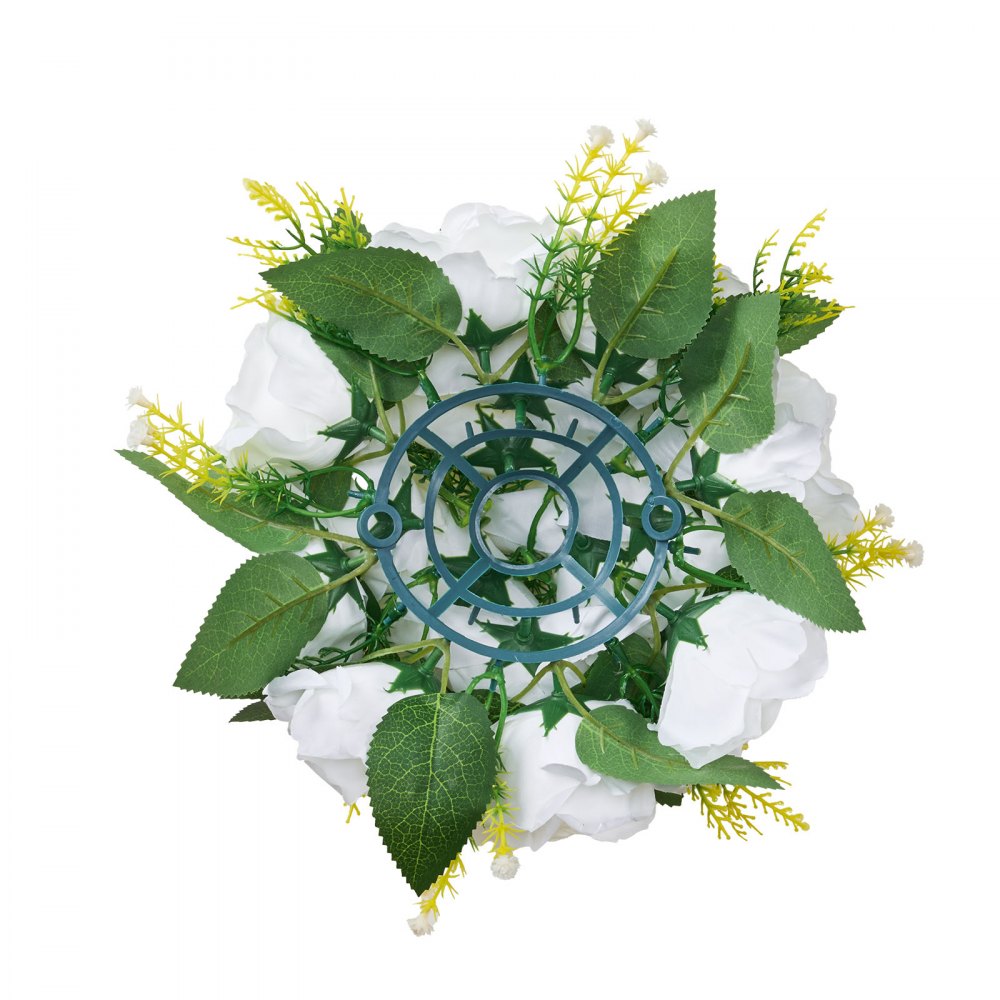 VEVOR Bouquet di Fiori Artificiali, 10 Pezzi, Diametro 24 cm, Centrotavola di Rose per Matrimonio, Composizioni Floreali Finte per Cerimonie, Ricevimenti, Feste, Decorazioni per Esterni, Bianco