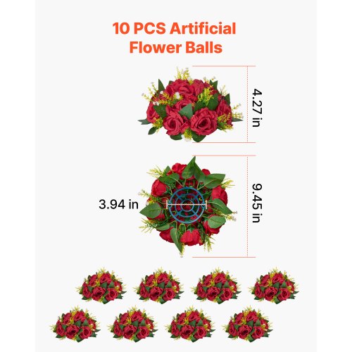 Set di fioriere artificiali in seta, per centrotavola fai da te Set di fioriere artificiali in seta, per centrotavola fai da te