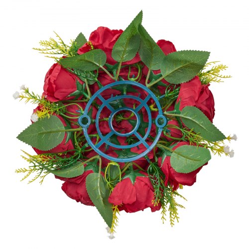LESING Rosa artificiale in seta con vaso fiori finti per matrimoni, bouquet di fiori, per casa, ufficio, feste, centrotavola (rosso