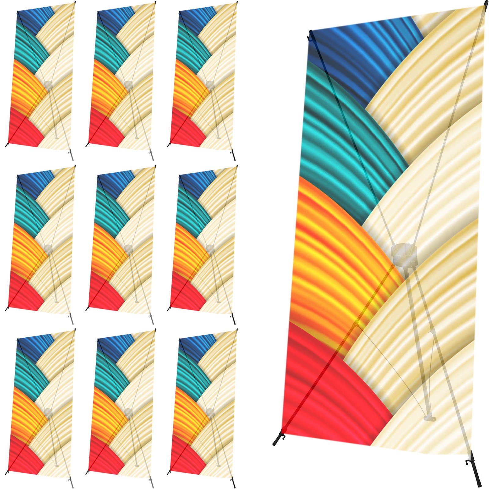 10 Pezzi Espositore Treppiede 80x180cm Display Per Insegna Commerciale Con Borsa