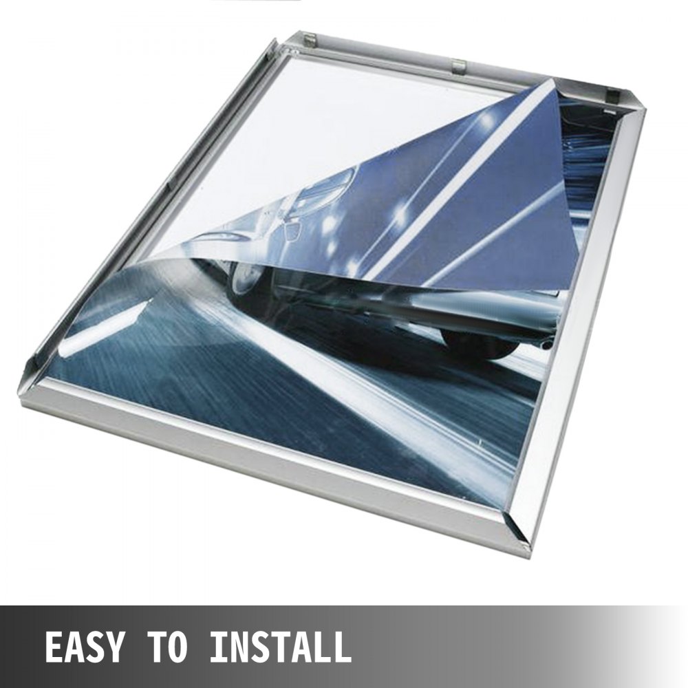 VEVOR Cornice per Poster a LED con Flusso Luminoso di 24 Lume, Display del Poster del Film 1189 x 841mm in Argento, Cornici con Fissaggio a Clip, Cornice per Poster/Fotografie in Acrilico con Scatola