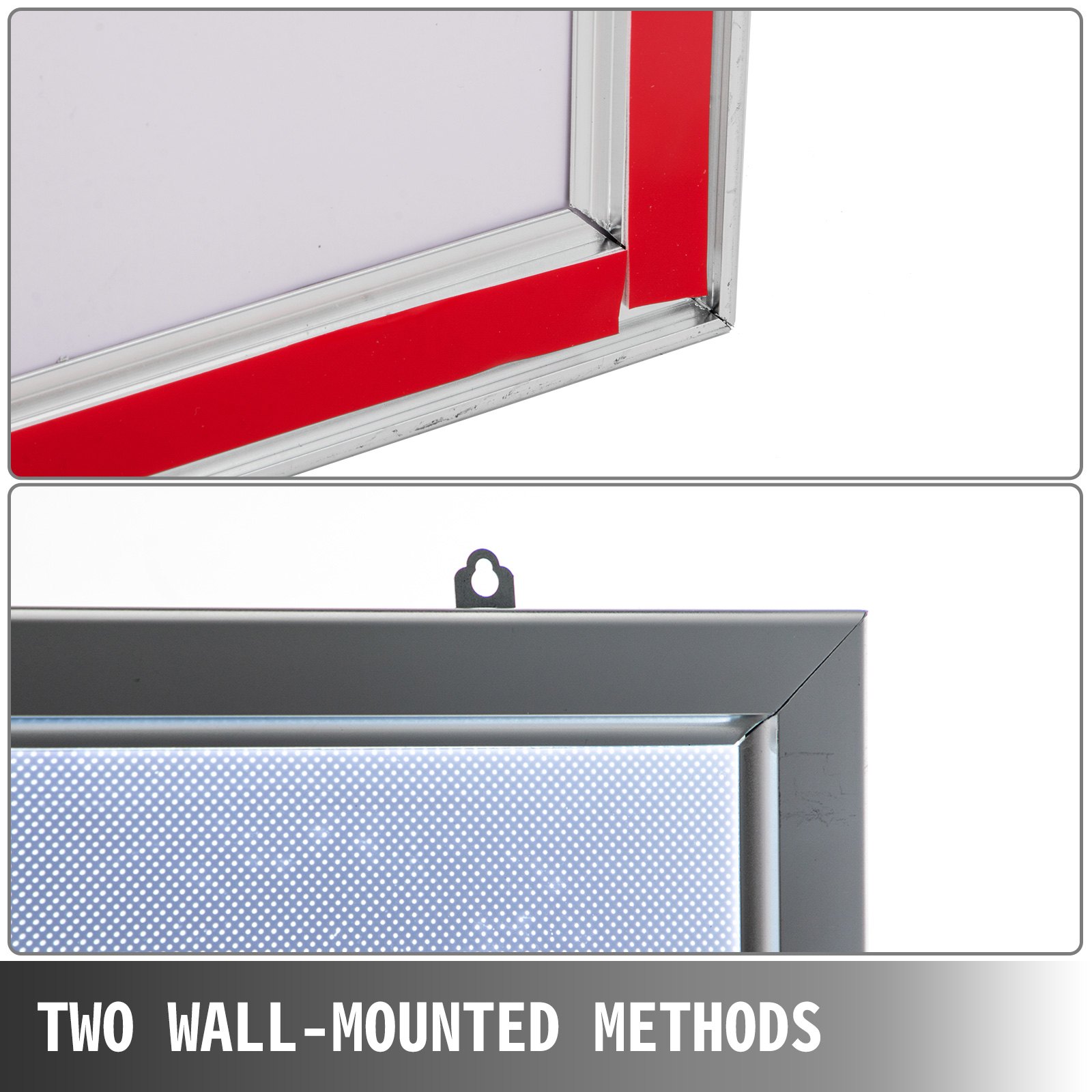 VEVOR Cornice per Poster a LED con Flusso Luminoso di 24 Lume, Display del Poster del Film 1189 x 841mm in Argento, Cornici con Fissaggio a Clip, Cornice per Poster/Fotografie in Acrilico con Scatola