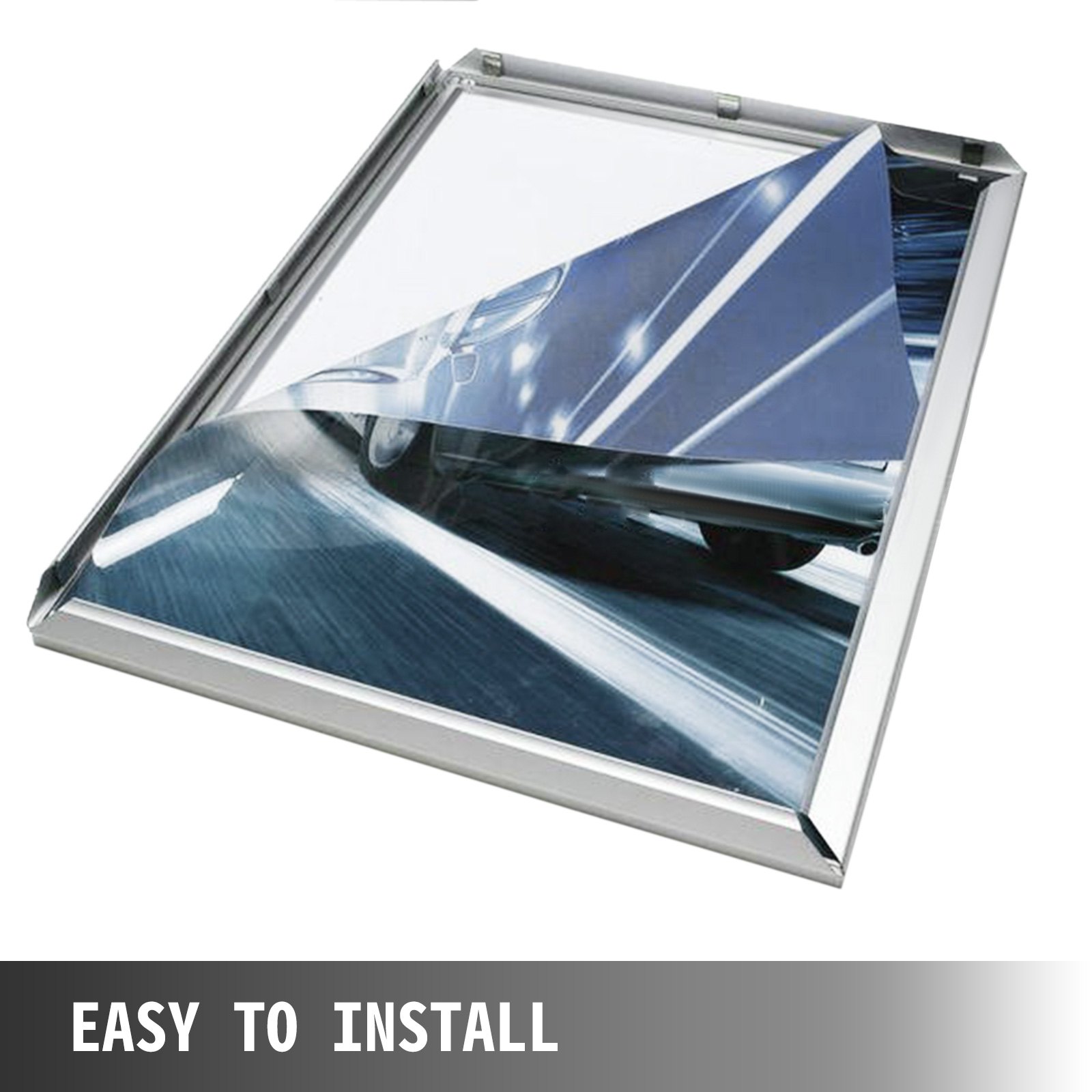 VEVOR Cornice per Poster a LED con Flusso Luminoso di 24 Lume, Display del Poster del Film 1189 x 841mm in Argento, Cornici con Fissaggio a Clip, Cornice per Poster/Fotografie in Acrilico con Scatola