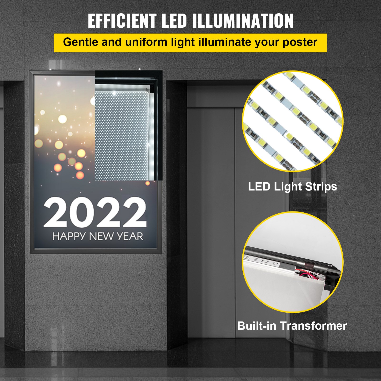 Portaposter Cornice a Scatto con Luce a LED per Pubblicità Espositori 1250x900mm