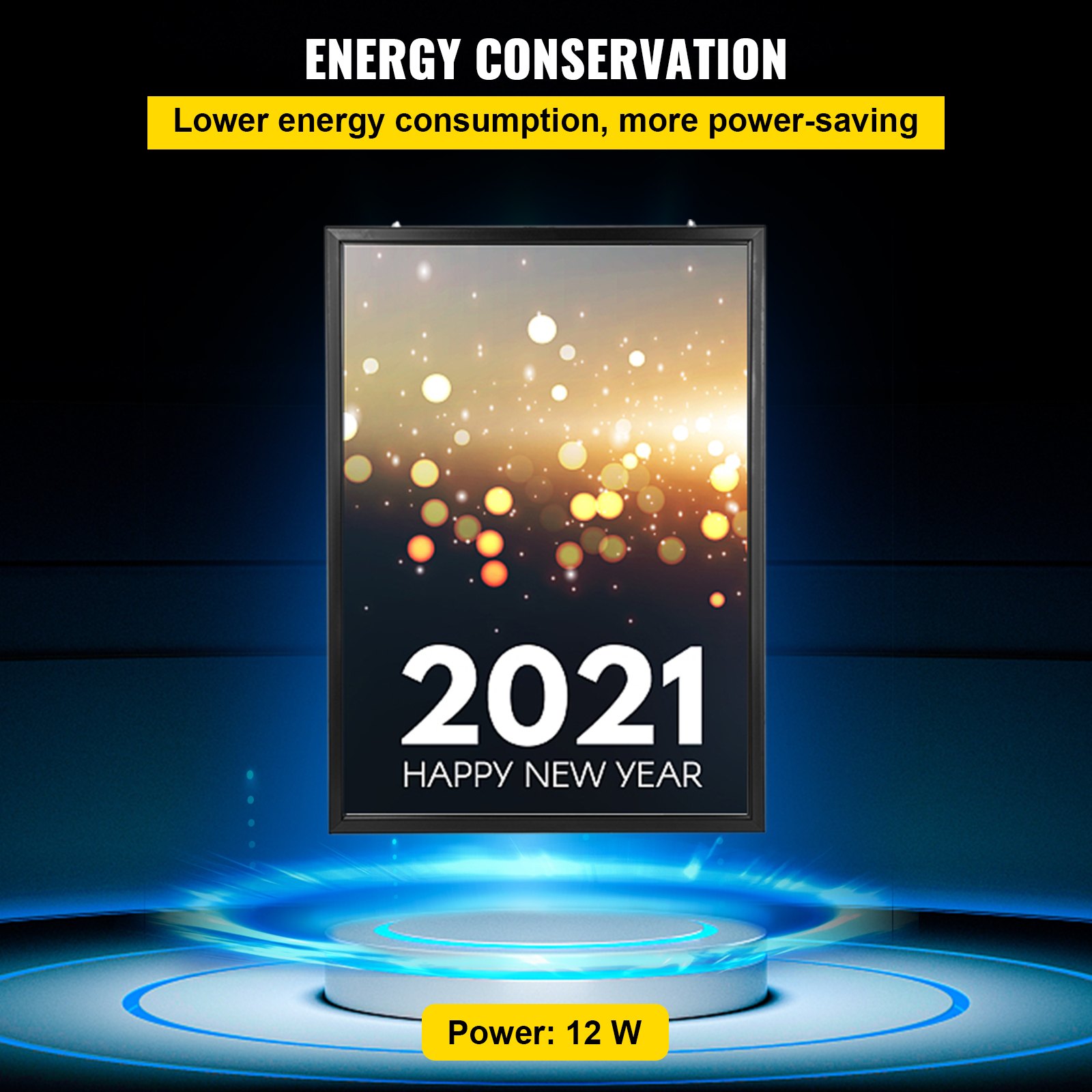 Portaposter Cornice a Scatto con Luce a LED per Pubblicità Espositori 900x650mm