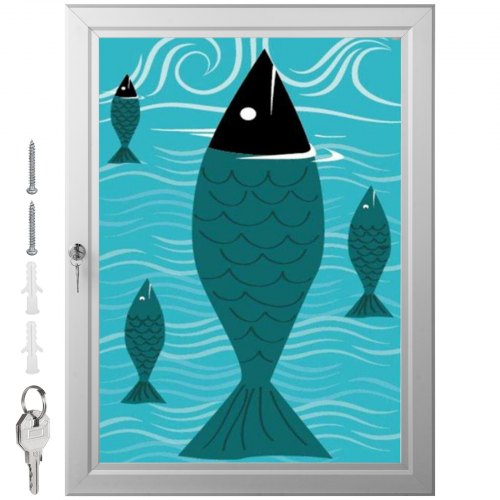 Bacheca In Alluminio Per Esterno Per Messaggi Comunicazioni O Poster 40 X57 Cm