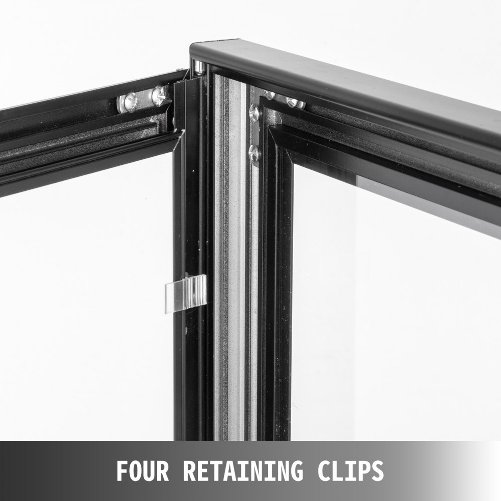 VEVOR Bacheca Chiusa con Anta Battente per Interni 49cmx36cm Cornice per Poster Bloccabile con 2 Chiavi Espositore da Parete nero in Lega di Alluminio Impermeabile