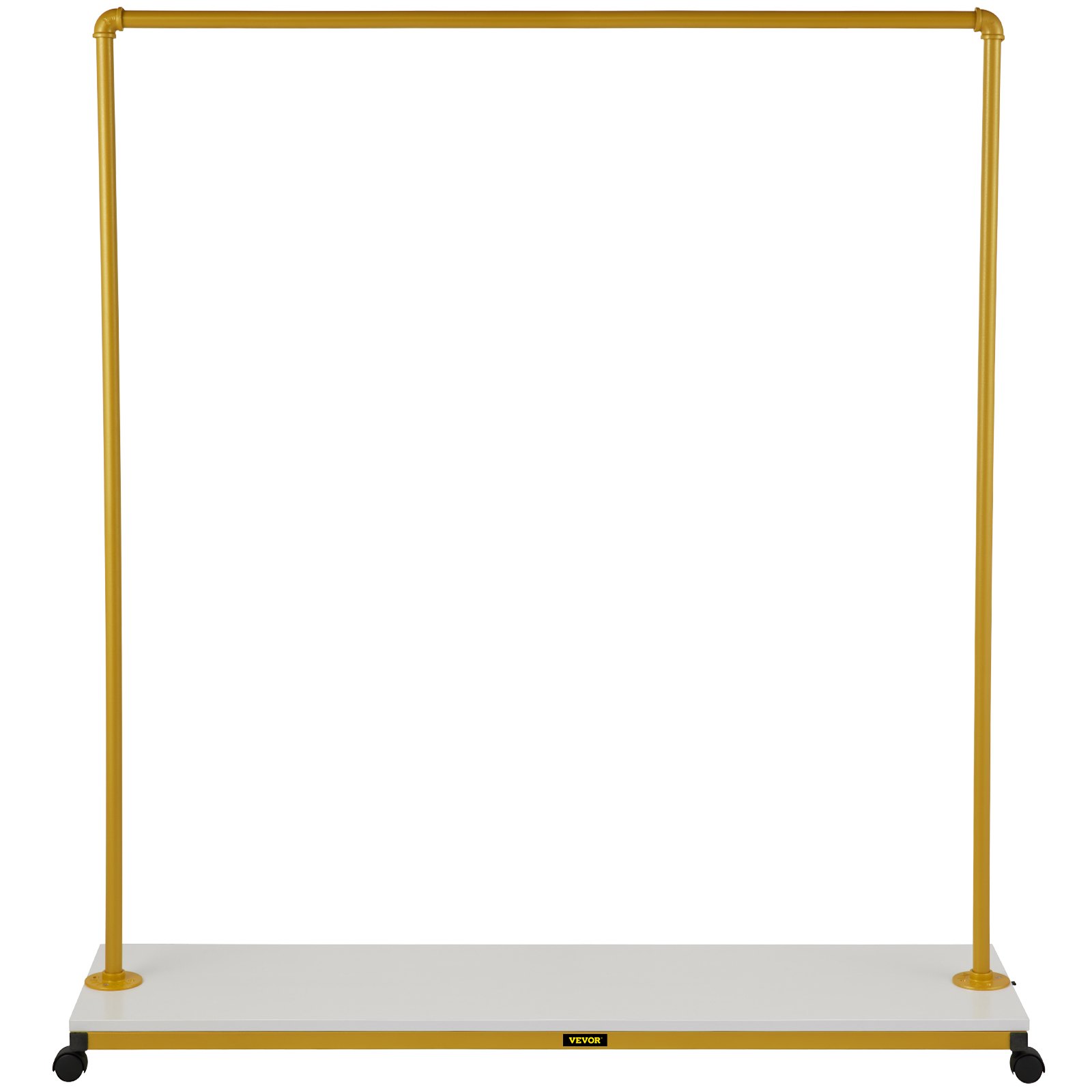 VEVOR Stand Appendiabiti in Metallo e Legno MDF con Ruote da 150 x 36 x 160 cm, Espositore Moderno a Colore d'Oro e Bianco, Adatto per Negozi di Abbigliamento, Guardaroba, Laboratori, Boutique, ecc.