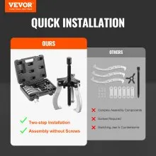 VEVOR Estrattore per Cuscinetti a Ganasce 2/3 2T/5T, Estrattore per Cuscinetti di Trazione Estrattore per Mozzo Ruota in Acciaio Apertura 76,2 mm 177,8 mm per Rimozione di Manutenzione di Ingranaggi