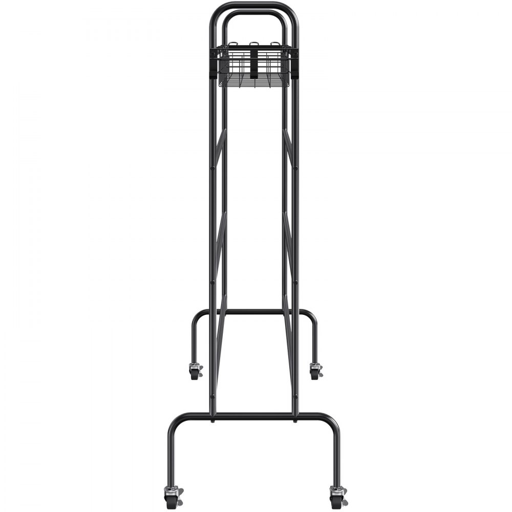 VEVOR Rastrelliera per Basket, Supporto per Allenamento da Basket a 4 Strati, Organizzatore per Attrezzature Sportive con Ruote, Ganci e Cestini, Supporto per Palline da Garage per Pallavolo, Calcio