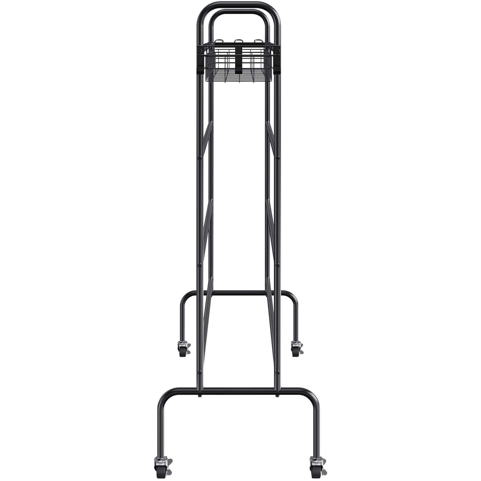 VEVOR Rastrelliera per Basket, Supporto per Allenamento da Basket a 4 Strati, Organizzatore per Attrezzature Sportive con Ruote, Ganci e Cestini, Supporto per Palline da Garage per Pallavolo, Calcio