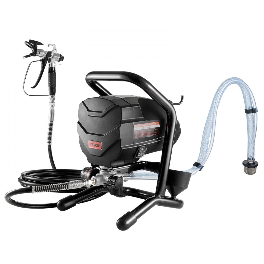 VEVOR Spruzzatore di Vernice Airless 650W 3000 PSI Portata max. 1,17 Litri/min, Kit Spruzzatore Vernice Uso Commerciale per Auto Casa Interiore Esteriore, Attrezzatura Vernice Tubo 7,6 m con Ugello