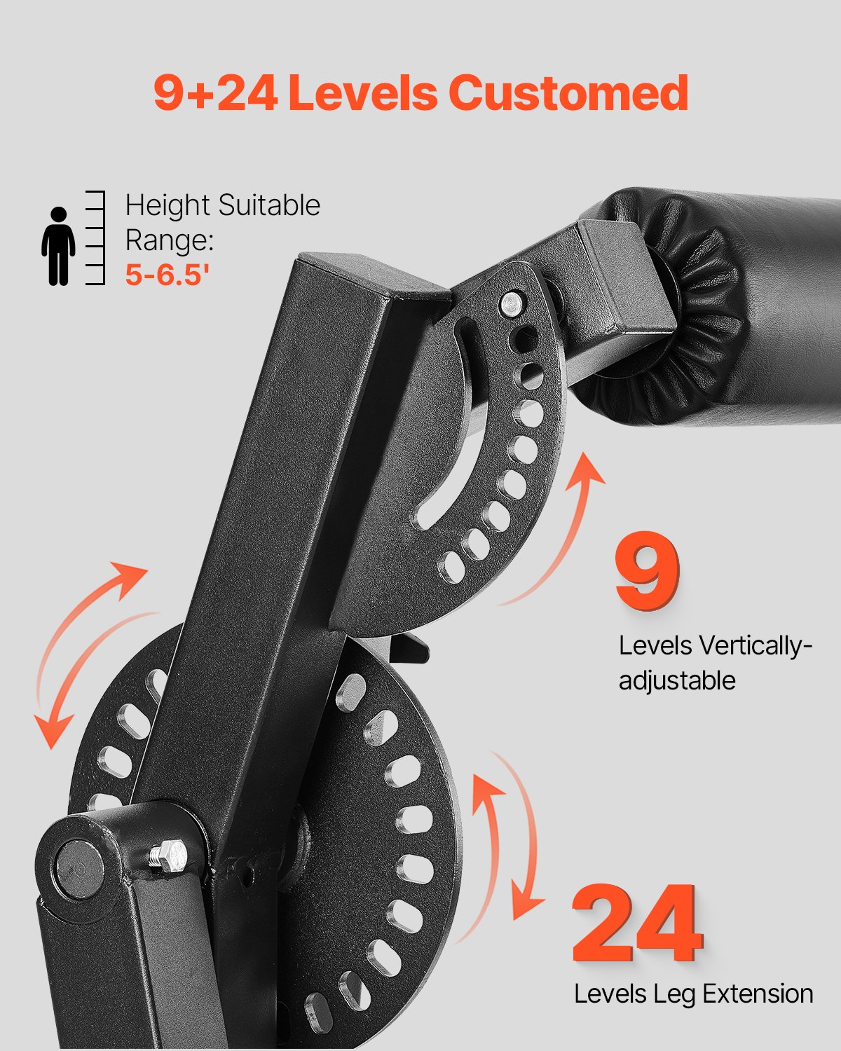 VEVOR Gambe Macchina di Esercizi, per Estensione e Curva , Capacità di 317 kg, Panca per Allungamento, Attrezzatura Regolabile Estensione Rotatoria per le Cosce Allenamento per Palestra