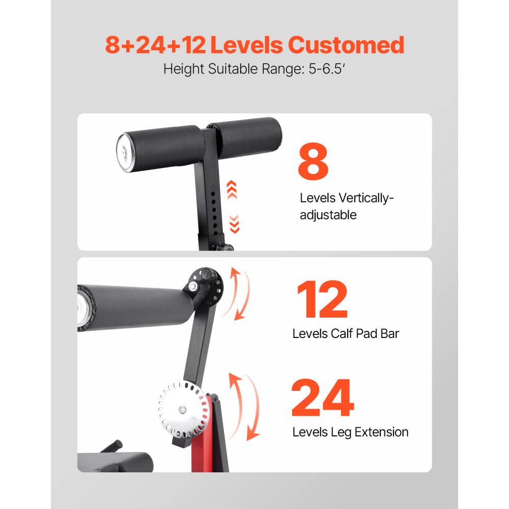 VEVOR Macchina per Gambe da Seduti, Estensione Rotatoria per le Cosce, Attrezzatura Regolabile per Esercizi Speciali per Corpo, Panca per Allenamento Pesante per Palestra Capacità 249,5 kg