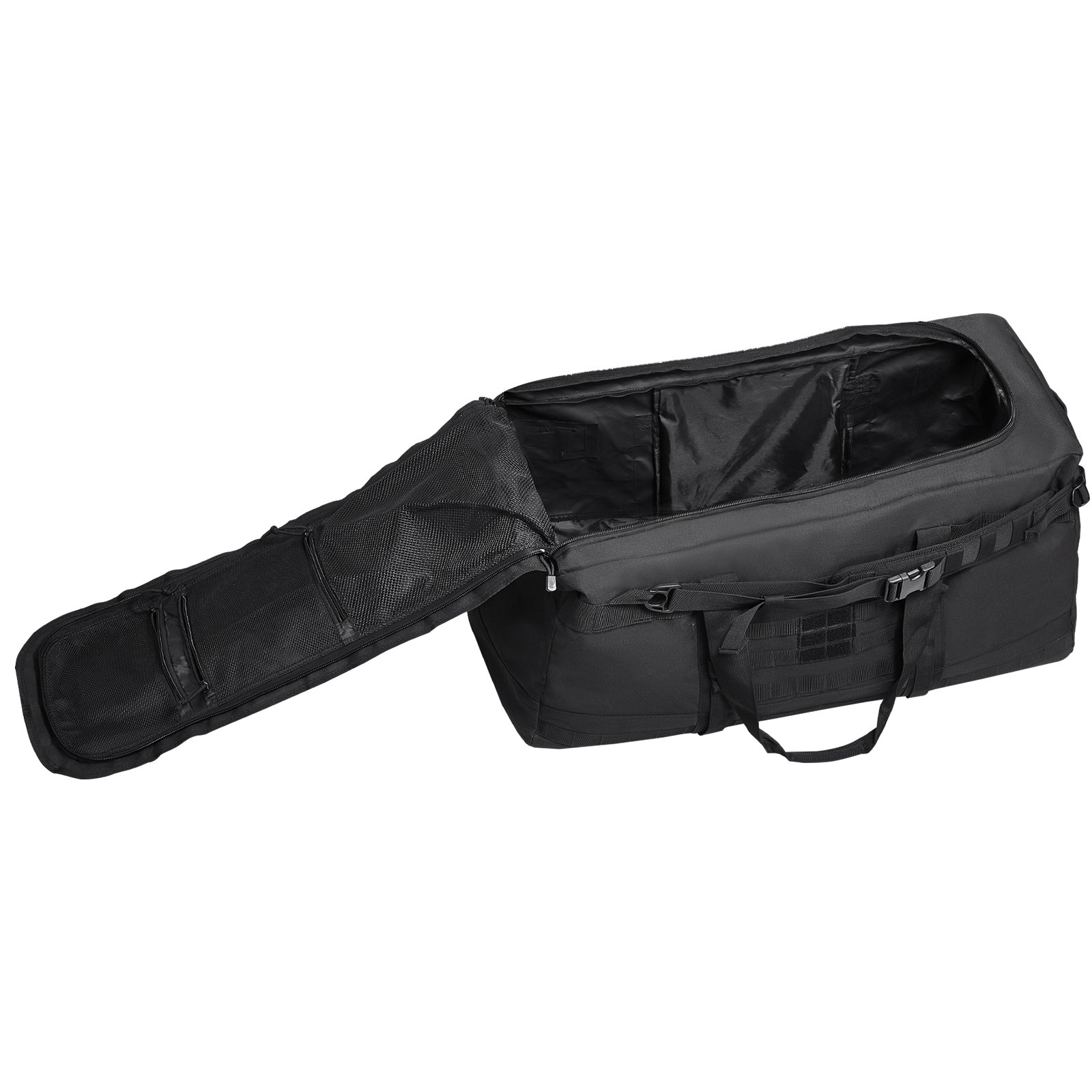 VEVOR Borsa da Viaggio per Attrezzatura Sportiva 100L con Design Molle e Scomparto per Scarpe, Borsa da Viaggio, Borsa per Attrezzatura per Sport Abbigliamento da Campeggio Nero