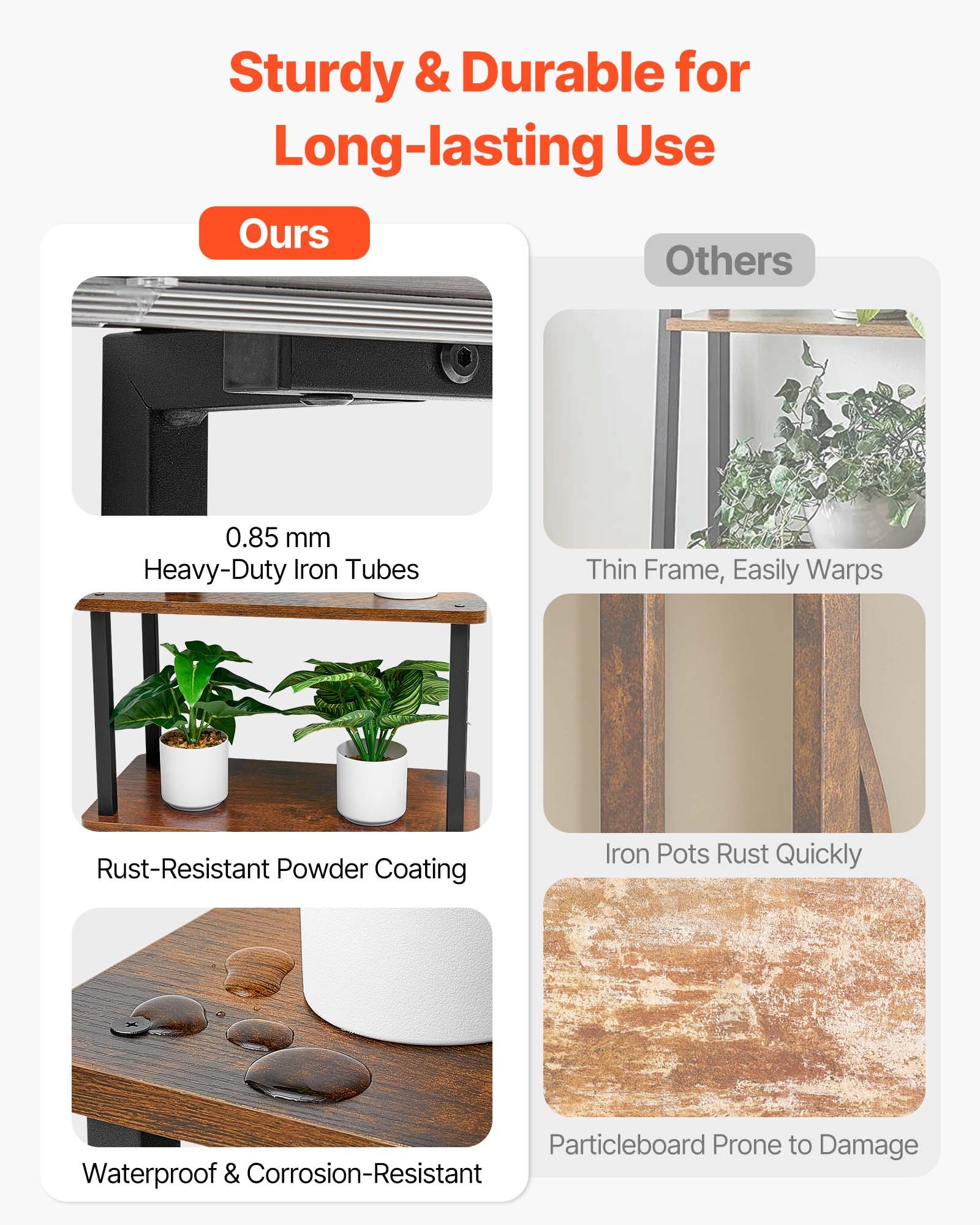 VEVOR Plant Stand Indoor with Grow Lights, 157.5cm Tall 8-Tier Lighted Plant Shelf, Metal Corner Plants Holder, 3 Timer & 10 Brightness, Tree-Shaped Flower Display Rack for Living Room Balcony Decor