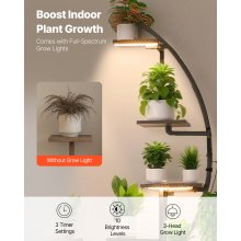 VEVOR Scaffale per Piante Moderno con Luci di Crescita, Scaffale Illuminato per Piante a 7 Livelli Alto 1665 mm, Supporto Angolari in Metallo, 3 Timer e 10 Livelli di Luminosità, Confezione da 2