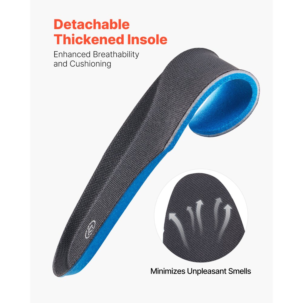 VEVOR Stivali da Lavoro Stivali da Combattimento Taglia UK 10 con Cerniera Altezza 203 mm Traspiranti da Esterno per Sicurezza all'Aperto per Escursionismo Tessuto Oxford 1000D, Scarpe da Moto, Nero