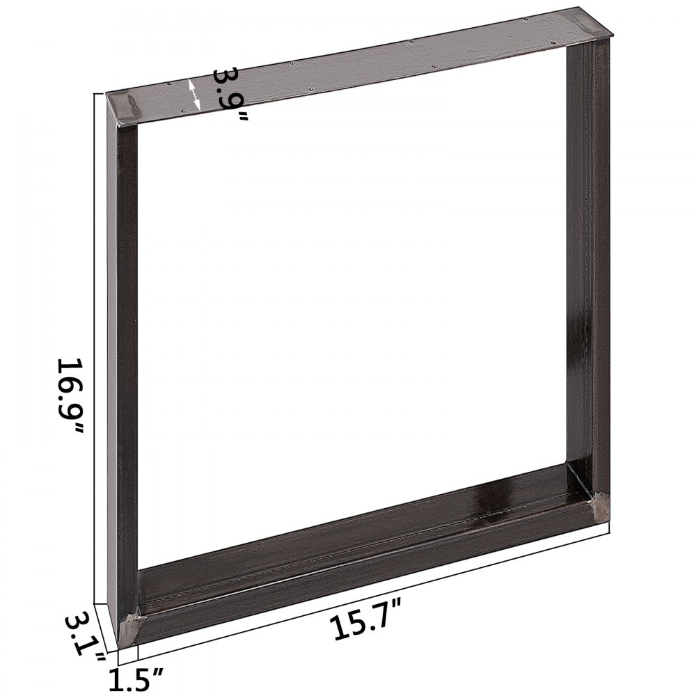 2x Gambe Coppia Struttura Piedi Ferro Supporto Tavolo Design Satinato 43 X 40cm