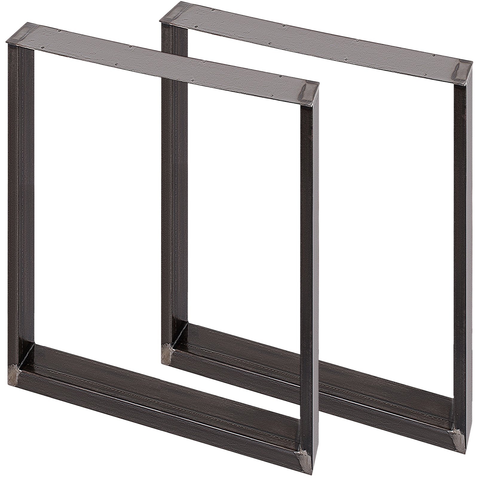 2x Gambe Coppia Struttura Piedi Ferro Supporto Tavolo Design Satinato 43 X 40cm